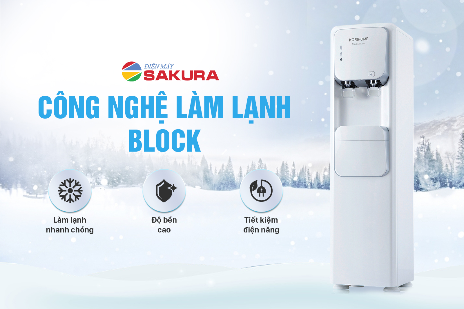 Ứng dụng công nghệ Block làm lạnh vào cây nước Korihome